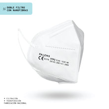 Cargar imagen en el visor de la galería, Mascarilla FFP2 Doble Filtro con Nanofibras, Color Blanco